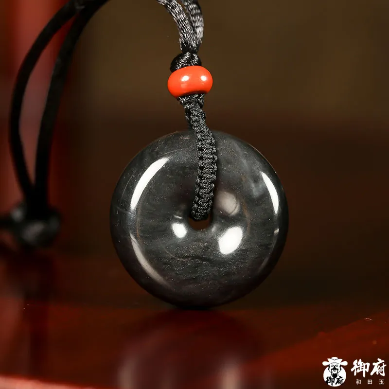 天然水墨山水！黑白分明的和田玉青花！